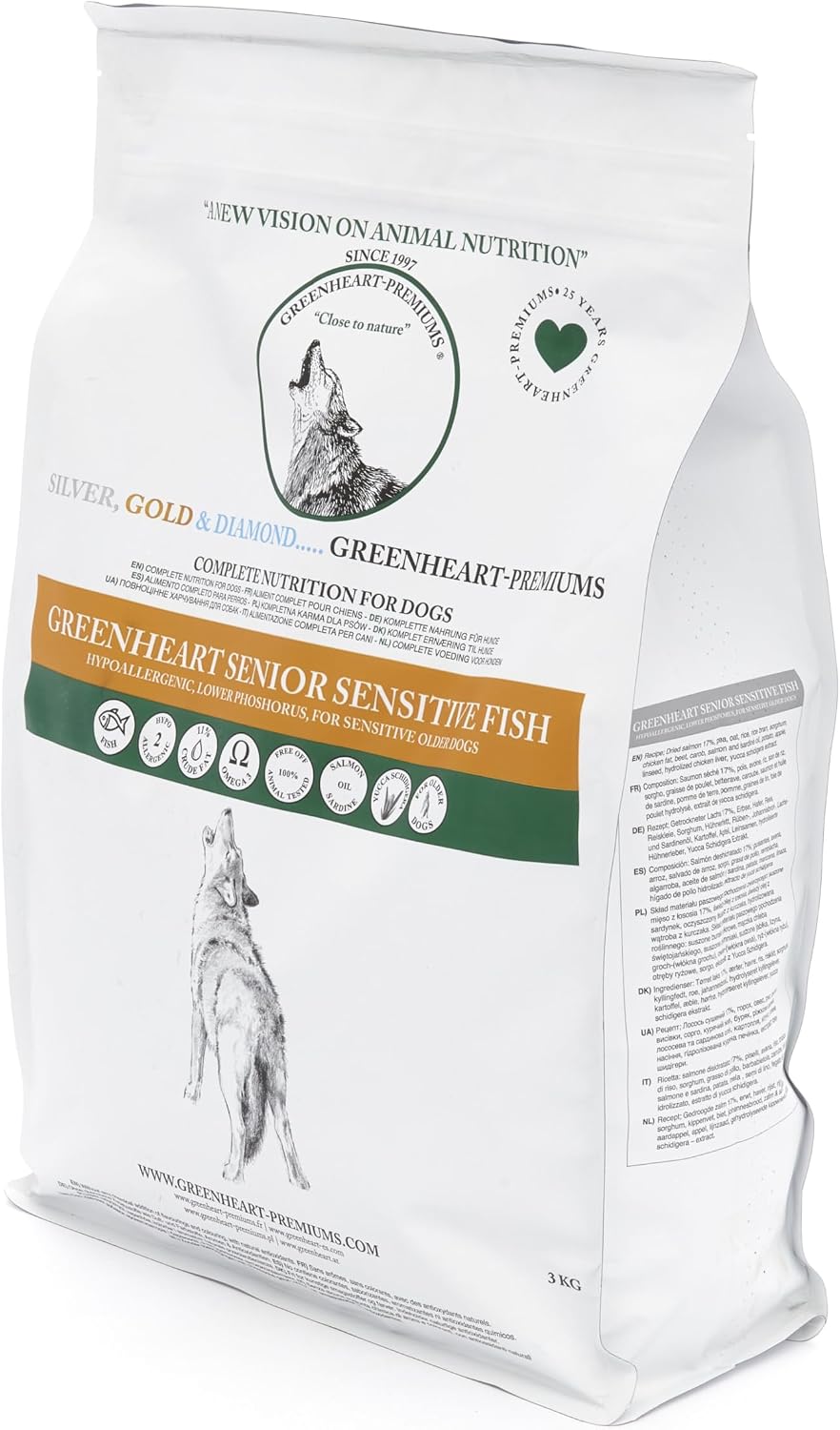 Hypoallergenic Salmon Kibble for Senior Dogs (3 kg) - 100% Natural Ingredients