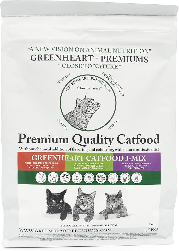 Crocchette 3-MIX per gatti AGNELLO-POLLO-PESCE (500 g) - 100% Ingredienti Naturali