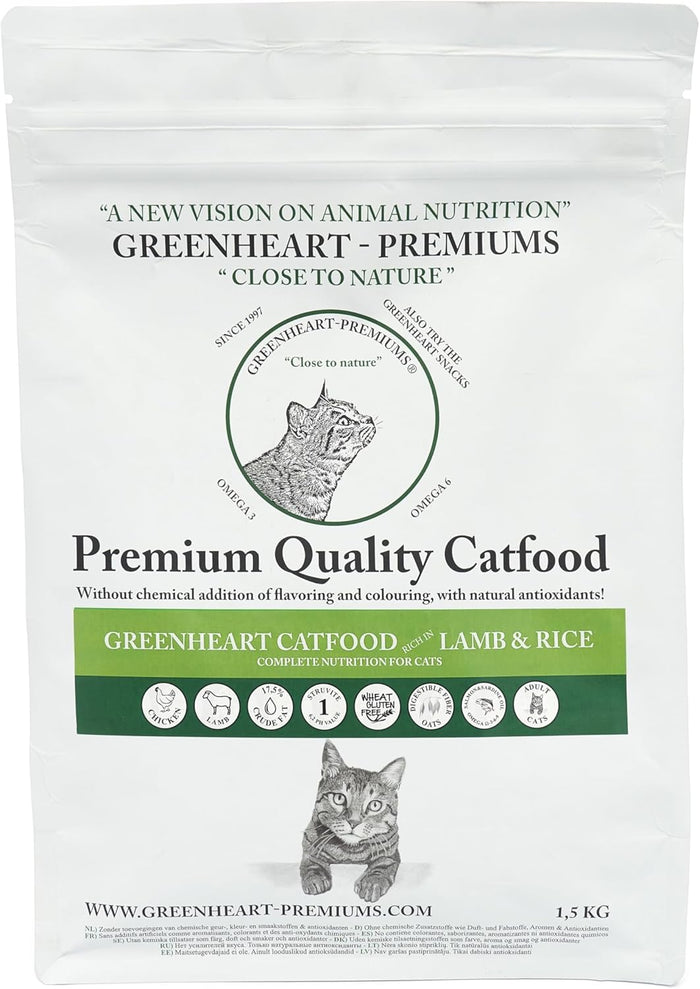 Adult Cat Kibble LAMB & RICE (1,5 kg) – Gluten-Free, 100% Natural Ingredients
