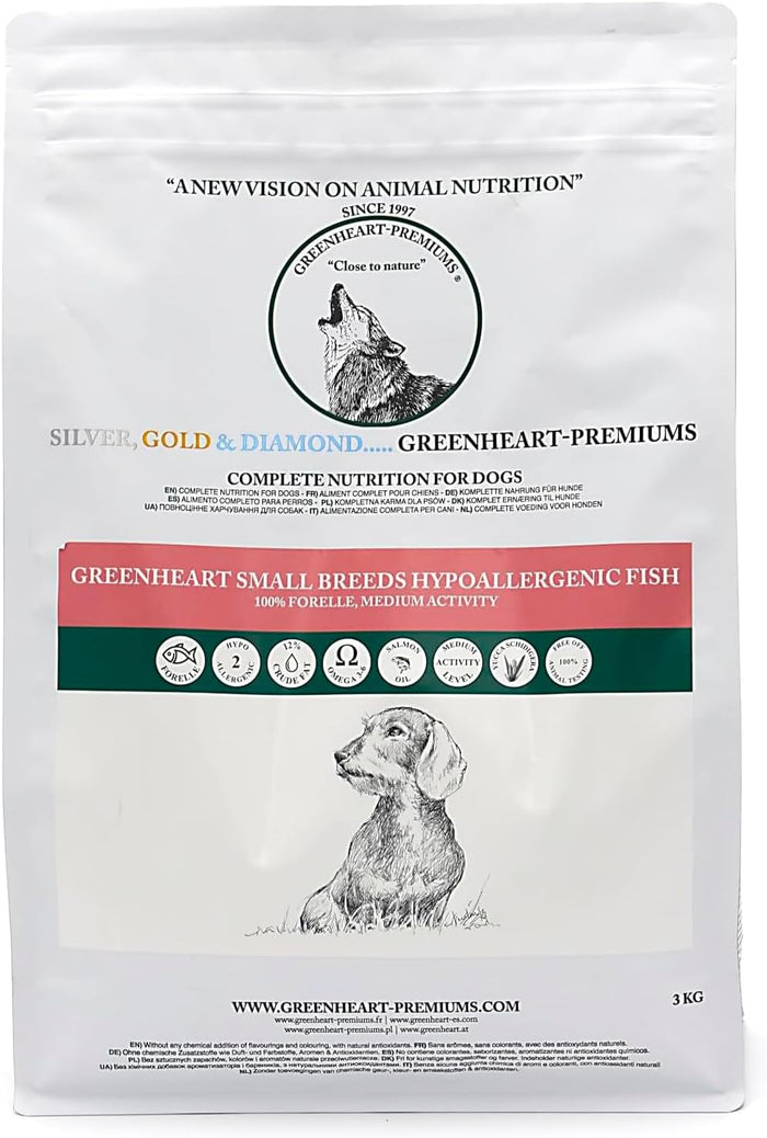 Crocchette per Cani di Piccola Taglia al Pesce, Ipoallergeniche (3 Kg) - 100% Ingredienti Naturali
