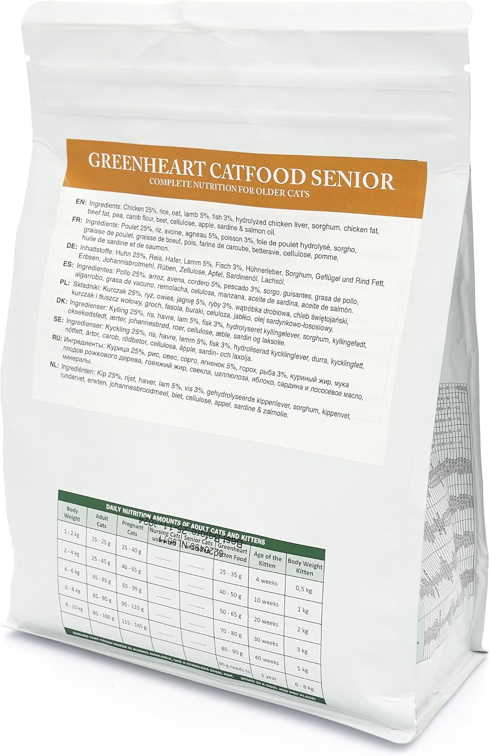 Crocchette per gatti anziani (1,5 Kg) - SENIOR CON PESCE E RISO - Senza Glutine, 100% Ingredienti Naturali
