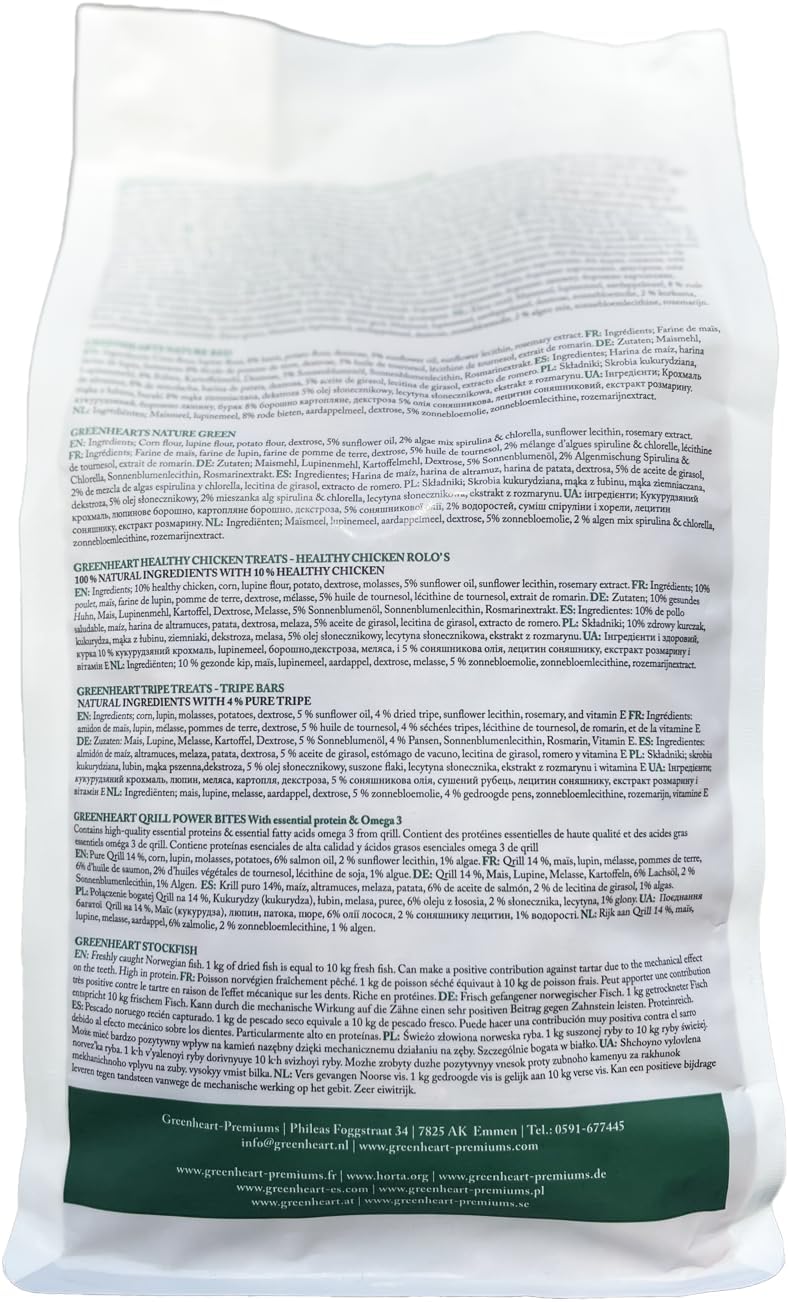 GREENHEART-PREMIUMS | 1 Kg di Snack Stelline Rosse | Masticabili per Cani Vegane e Senza Glutine | Premium | 100% Naturali | No Coloranti o Antiossidanti Chimici