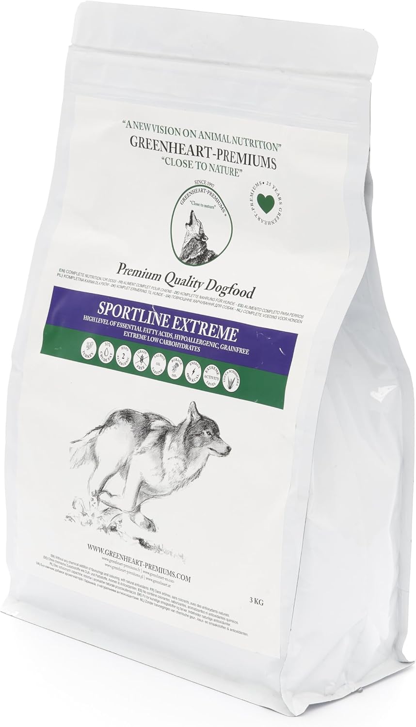 Sportline Extreme Dog Kibble (3 kg) for Sporting and Working Dogs, High Energy - 100% Natural Ingredients
