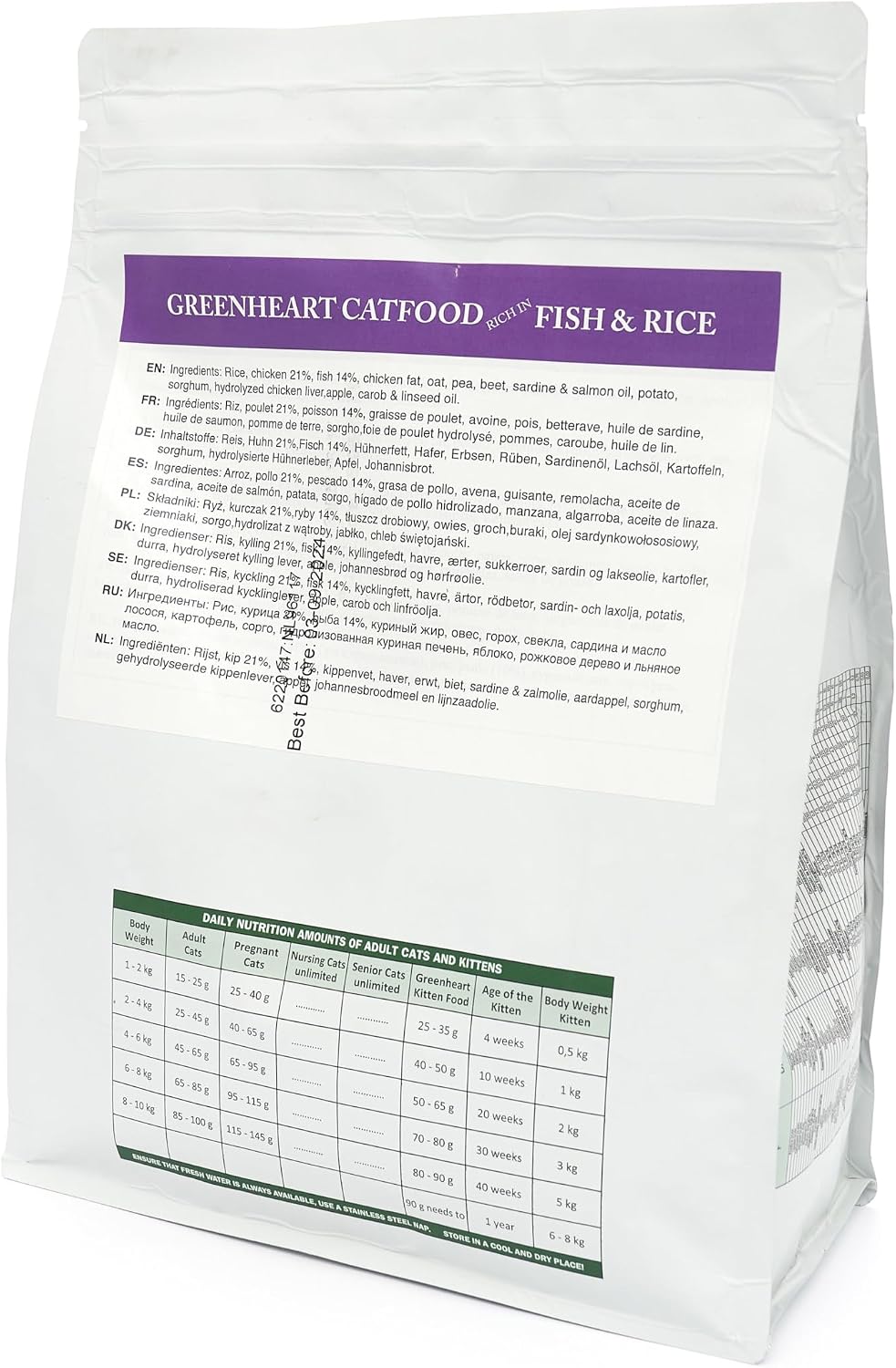 Adult Cat Kibble FISH & RICE (1,5 Kg) – Gluten-Free, 100% Natural Ingredients