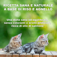 Crocchette per gatti adulti da 1,5 kg AGNELLO E RISO - Senza Glutine, 100% Ingredienti Naturali