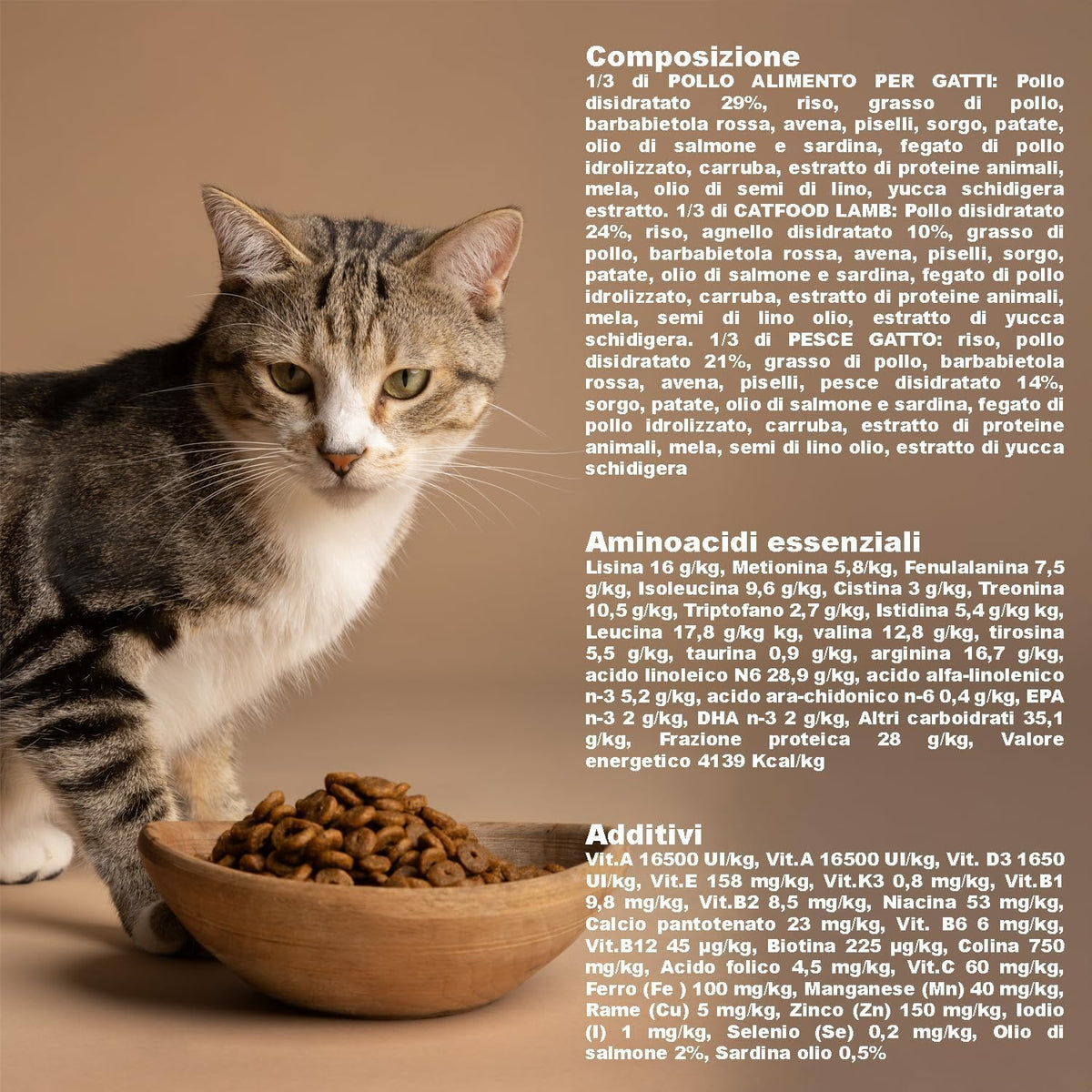 Cat Kibble 3-MIX LAMB - CHICKEN - FISH (500 g) – 100% Natural Ingredients