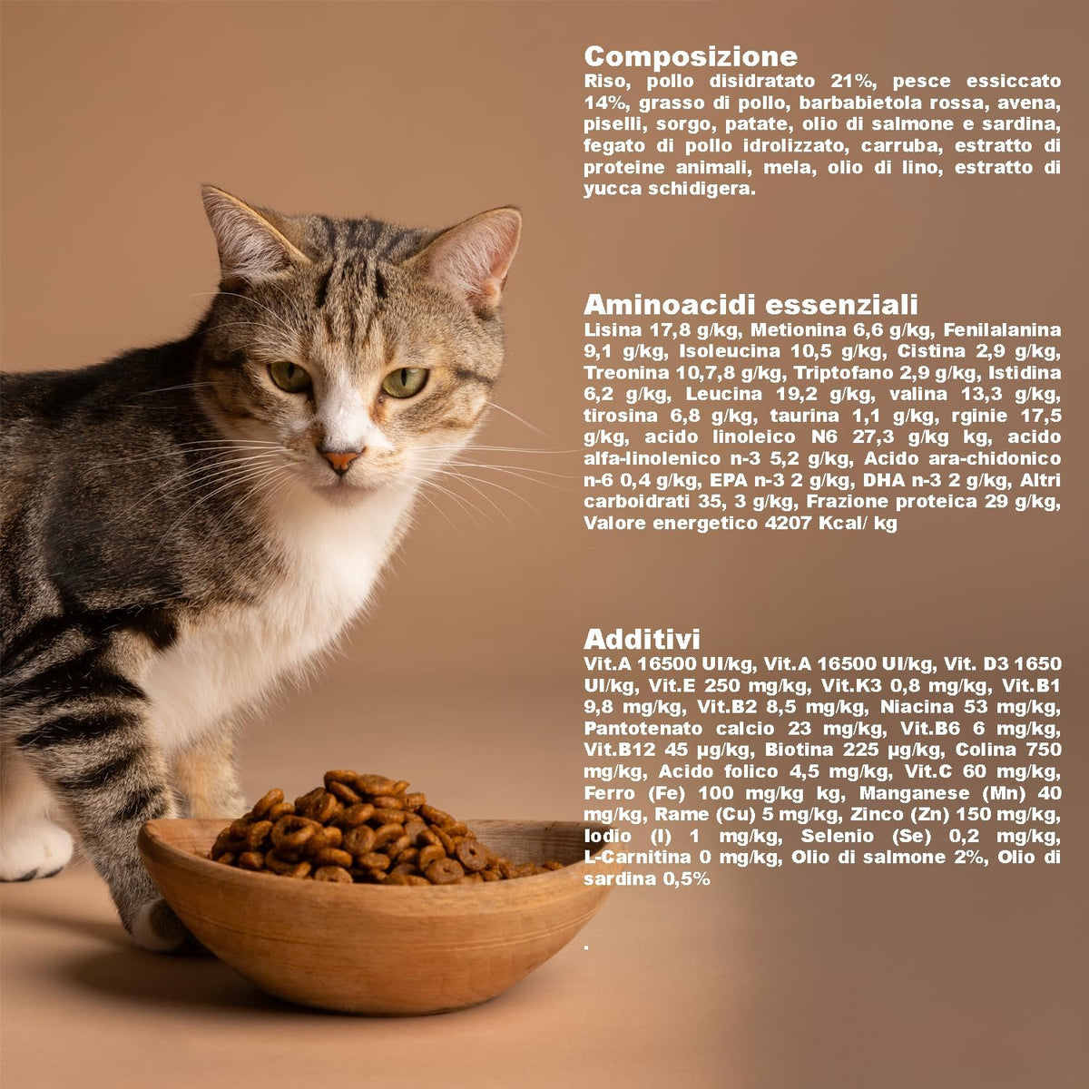 Adult Cat Kibble FISH & RICE (500 g) – Gluten-Free, 100% Natural Ingredients