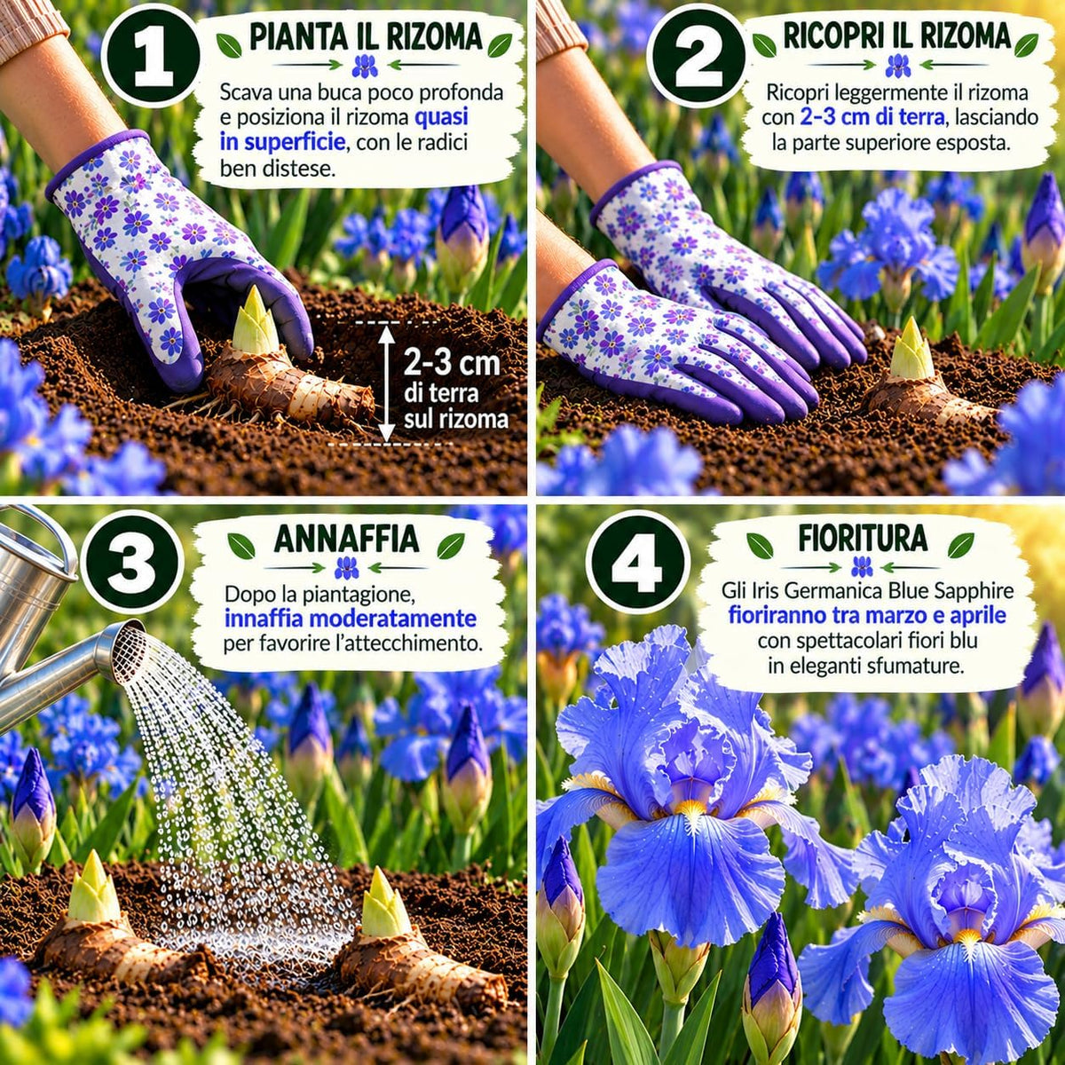 Iris germanica BLUE SAPPHIRE (3 Rizomi)