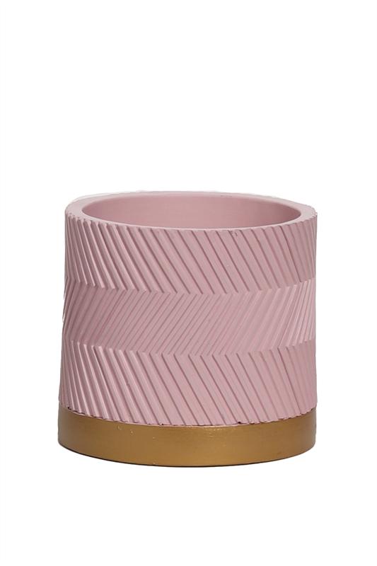 Vaso Groovy – Rosa Opaco – Ø14cm