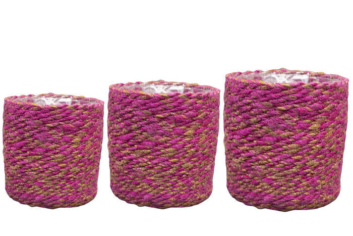 Set di 3 Vasi Coordinati Malin, Rosa - Ø19cm, Ø15cm, Ø12cm