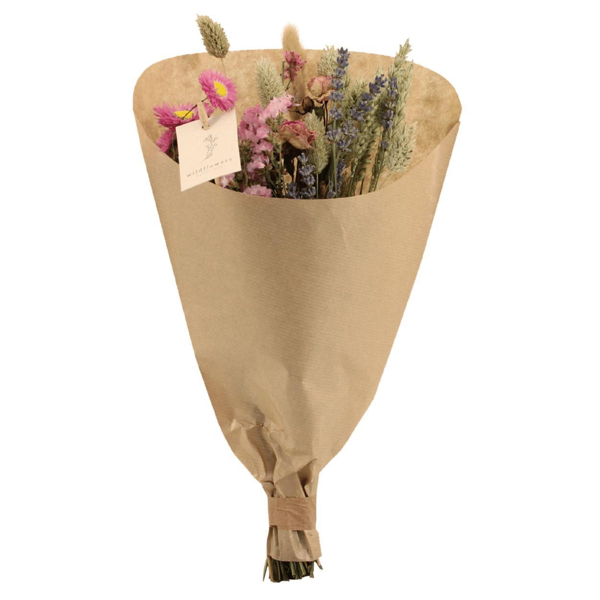 Fiori Secchi – Bouquet da Campo Rosa – Set da 6 – Ø25 cm - ↕60 cm