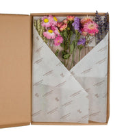Fiori Secchi – Confezione in stile scatola postale – Rosa – 5 pezzi – ↕30 cm