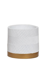 Vaso Groovy – Bianco Opaco – Ø14cm