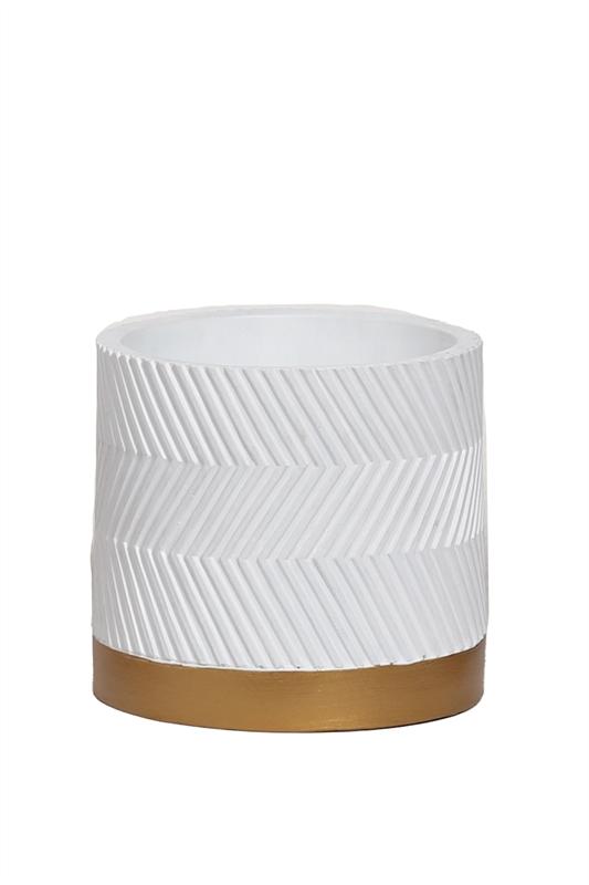 Pot Groovy – White, Matte - Ø14 cm