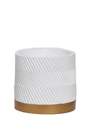 Pot Groovy – White, Matte - Ø14 cm