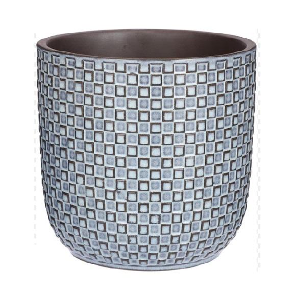 Pot Relief Blauw – Ø13.5cm
